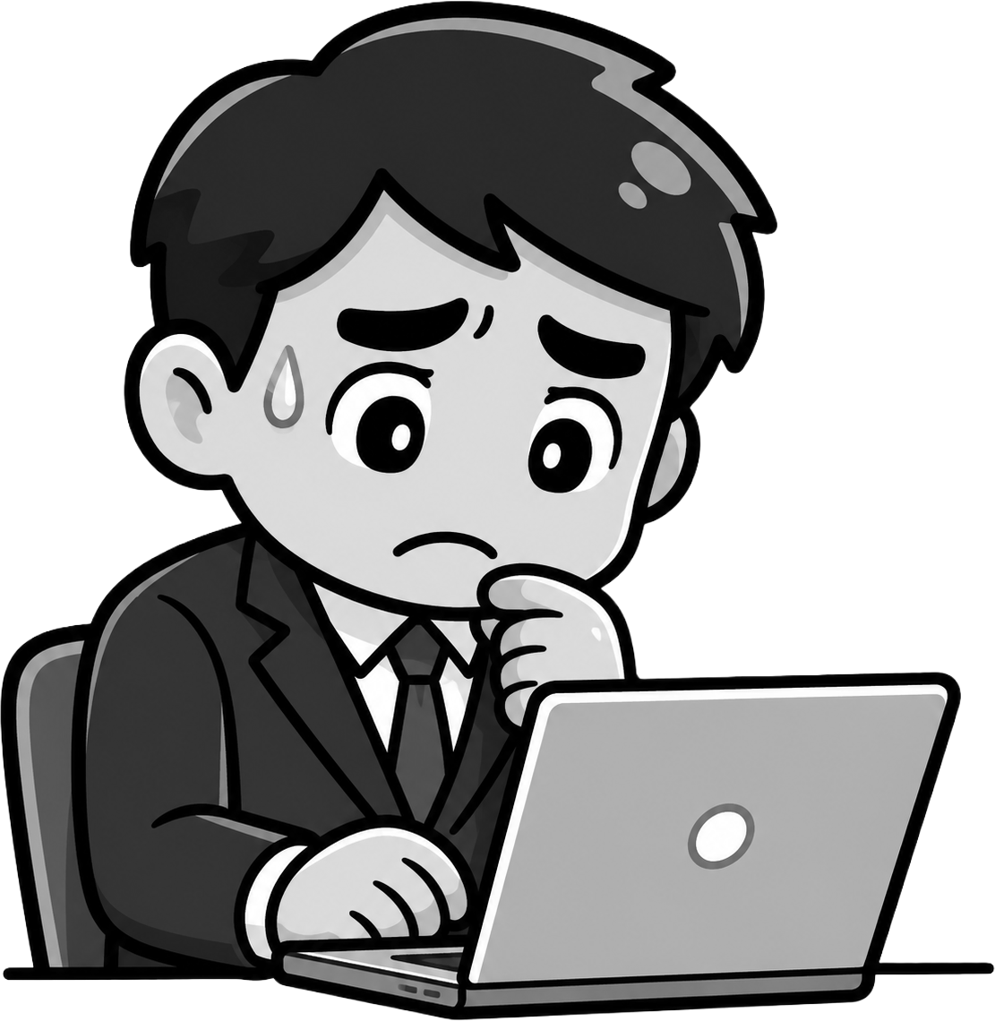 屋根工事の課題を抱える人物のイラスト